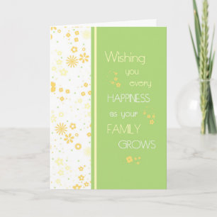 Carte Fleurs Jaunes Vertes Félicitations à l'attente