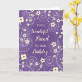 Carte Fleurs Jaunes Violettes Ami Anniversaire (Fleur jaune)