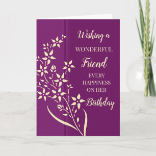 Carte Fleurs Jaunes Violettes Ami Anniversaire