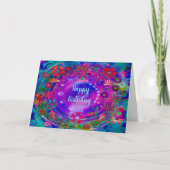 Carte Fleurs joyeuses Purple Colorful Souhaits d'anniver (Devant)
