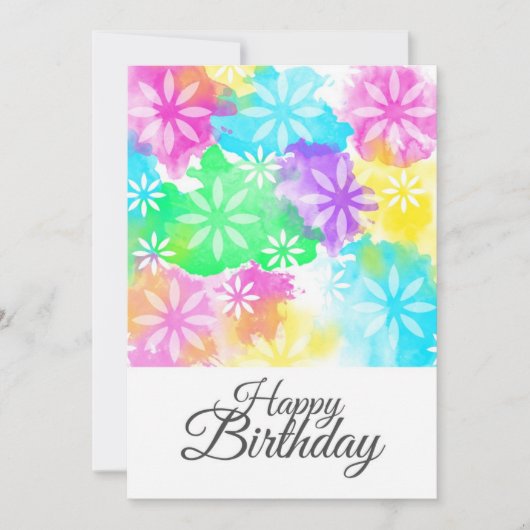 Carte Fleurs Joyeux Anniversaire (Devant)