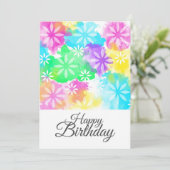 Carte Fleurs Joyeux Anniversaire (Debout devant)