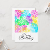 Carte Fleurs Joyeux Anniversaire (Devant/Arrière en situation)