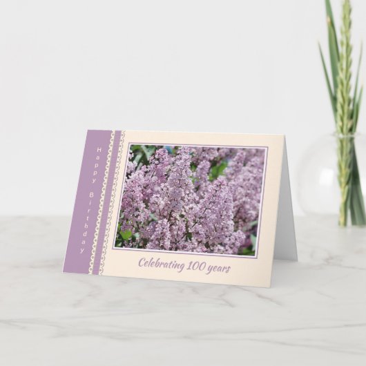 Carte Fleurs Lilac 100e anniversaire (Devant)