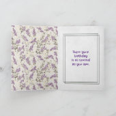 Carte Fleurs Lilac et Aiguilles Anniversaire (Intérieur)