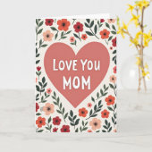 Carte Fleurs Love You Maman (Fleur jaune)
