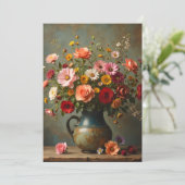 Carte Fleurs lumineuses en pensant à vous dans un vase p (Debout devant)