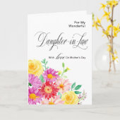 Carte Fleurs lumineuses pour la belle-fille le jour de l (Fleur jaune)