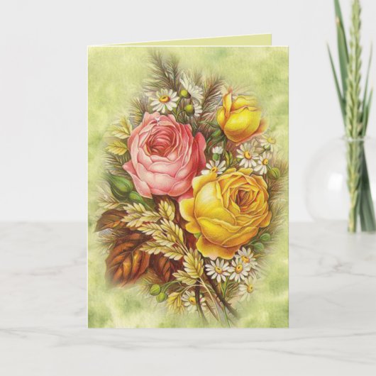 Carte Fleurs magnifiques avec poème Fête des Mères (Devant)