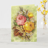 Carte Fleurs magnifiques avec poème Fête des Mères (Fleur jaune)