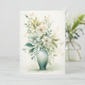 Carte Fleurs magnifiques dans un vase Hello plat (Debout devant)