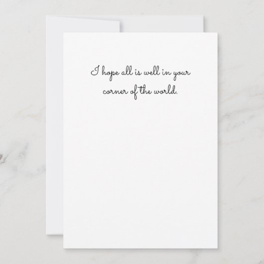 Carte Fleurs magnifiques dans un vase Hello plat (Dos)