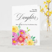 Carte Fleurs magnifiques pour la fille Fête des mères (Fleur jaune)