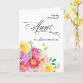 Carte Fleurs magnifiques pour la tante à la fête des mèr (Fleur jaune)