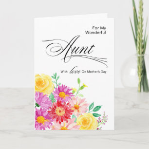 Carte Fleurs magnifiques pour la tante à la fête des mèr