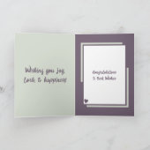 Carte Fleurs mariage Félicitations vert violet (Intérieur)