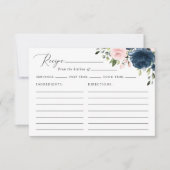 Carte Fleurs Marine, Fleurs Roses, Recette Fête des mari (Devant)