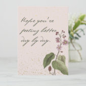 Carte Fleurs mauves et roses douces avec message (Debout devant)