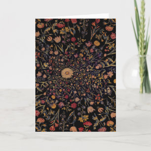 Carte Fleurs médiévales en noir