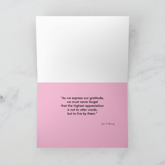 Carte Fleurs Merci dessinées personnalisable (Intérieur)