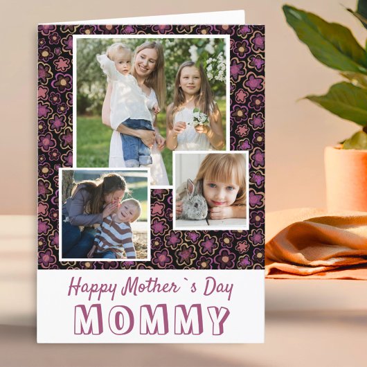 Carte Fleurs mignonnes Bonne fête des mères 3 Photo