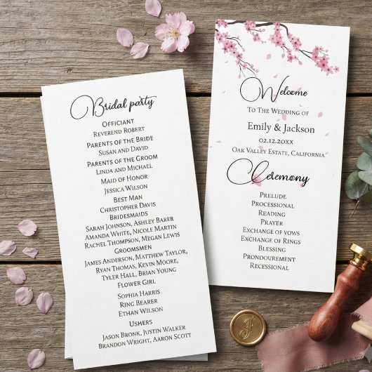 Carte Fleurs modernes de cerisier Sakura rose
