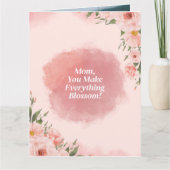 Carte Fleurs modernes roses pour la fête des mères (Devant)