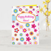 Carte Fleurs modifiables Floral Anniversaire (Fleur jaune)