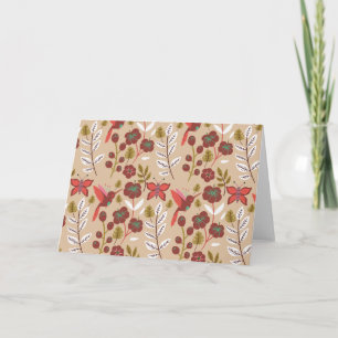 Carte Fleurs motifs florales sans soudure, oiseaux, papi