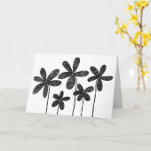 Carte Fleurs - Noir et Blanc (Fleur jaune)