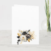 Carte Fleurs Noires Blanches Dorées Anniversaire (Dos)