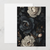 Carte Fleurs noires et blanches (Devant / Derrière)