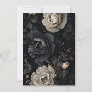 Carte Fleurs noires et blanches