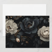 Carte Fleurs noires et blanches (Devant / Derrière)