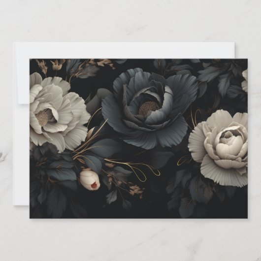 Carte Fleurs noires et blanches (Devant)