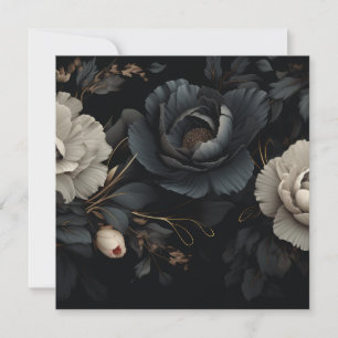 Carte Fleurs noires et blanches