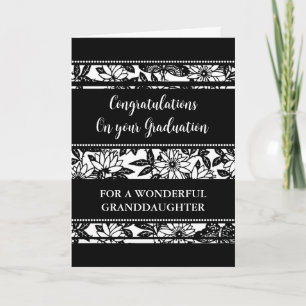 Carte Fleurs noires Grandgirl Graduation