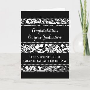 Carte Fleurs noires Petite-fille en droit