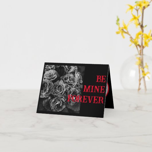 Carte Fleurs noires Valentine (Fleur jaune)