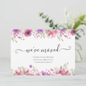 Carte Fleurs Nous Avons Déménagé Script Nouvelle Adresse (Debout devant)