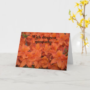 Carte Fleurs orange - Avec mes plus sincères condoléance