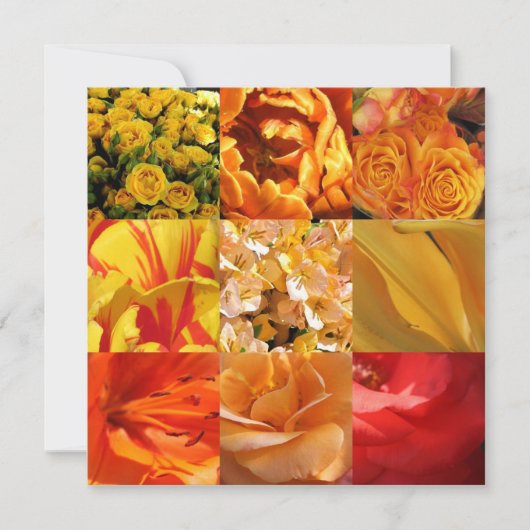 Carte Fleurs orange et jaune (Devant)