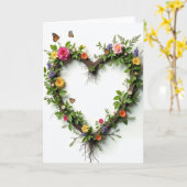 Carte Fleurs Papillon Couronne Cardiaque (Fleur jaune)