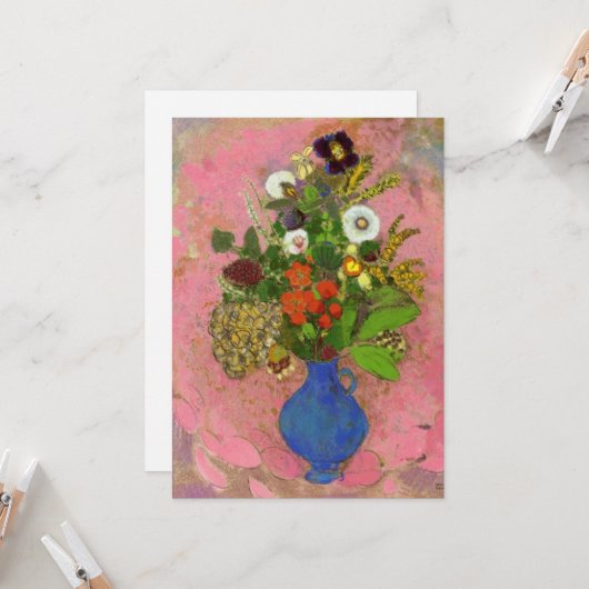 Carte Fleurs, par Odilon Redon (Devant/Arrière en situation)