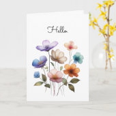 Carte Fleurs Pastel Aquarelle Illustration Salutation (Fleur jaune)
