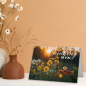 Carte Fleurs pendant l'heure d'or Penser à vous