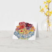 Carte fleurs pensée pour vous (Fleur jaune)