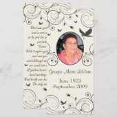 Carte Fleurs personnalisées et filaments Mémorial Keepsa (Devant / Derrière)