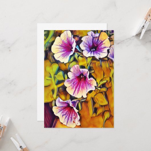 Carte Fleurs Petunia (Devant/Arrière en situation)