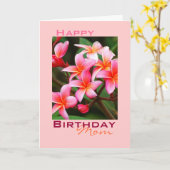 Carte Fleurs Plumeria rose, Anniversaire (Fleur jaune)